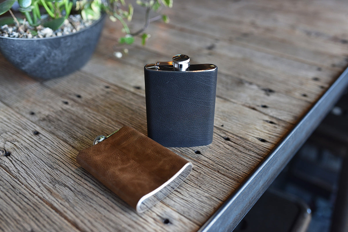 Leather-Wrapped Flask