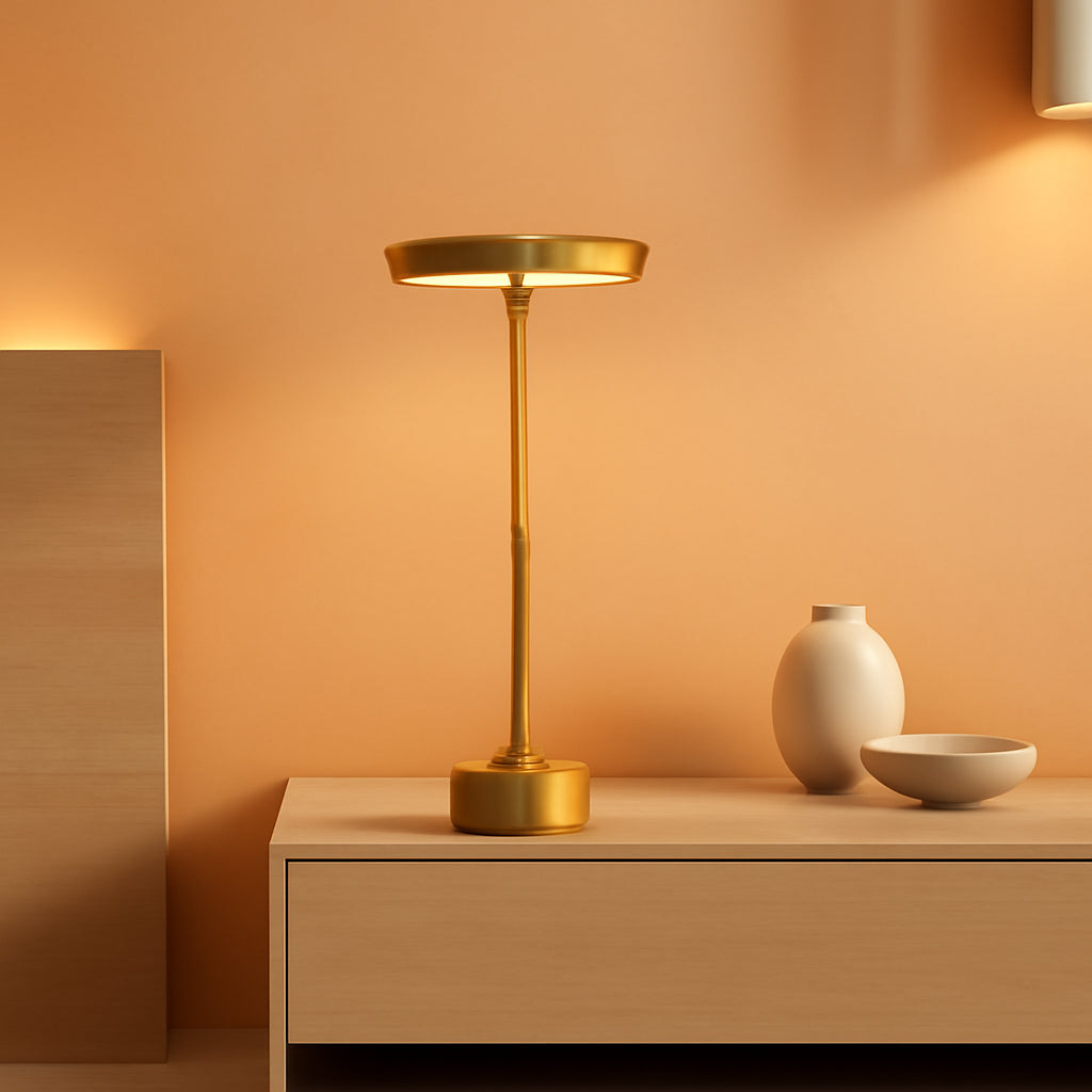 Cordless Table Lamp, Brass Finish