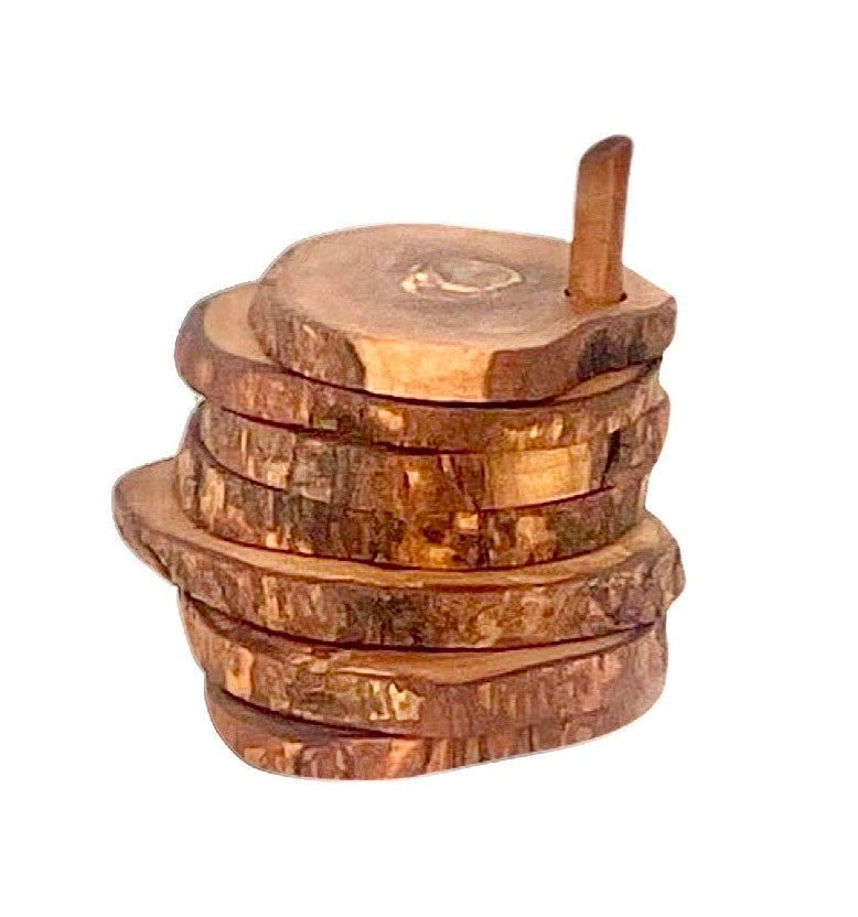Olive Wood Coaster Set