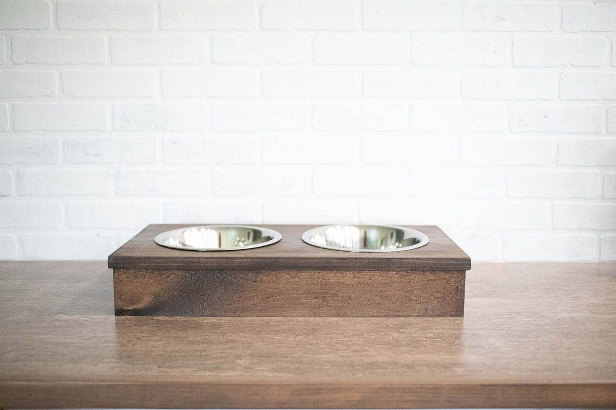 Wooden Dog Feeder