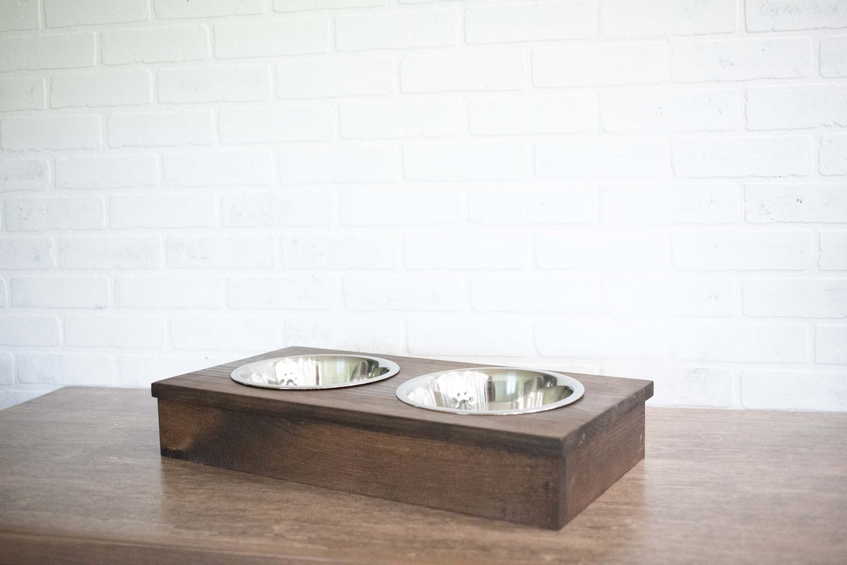 Wooden Dog Feeder