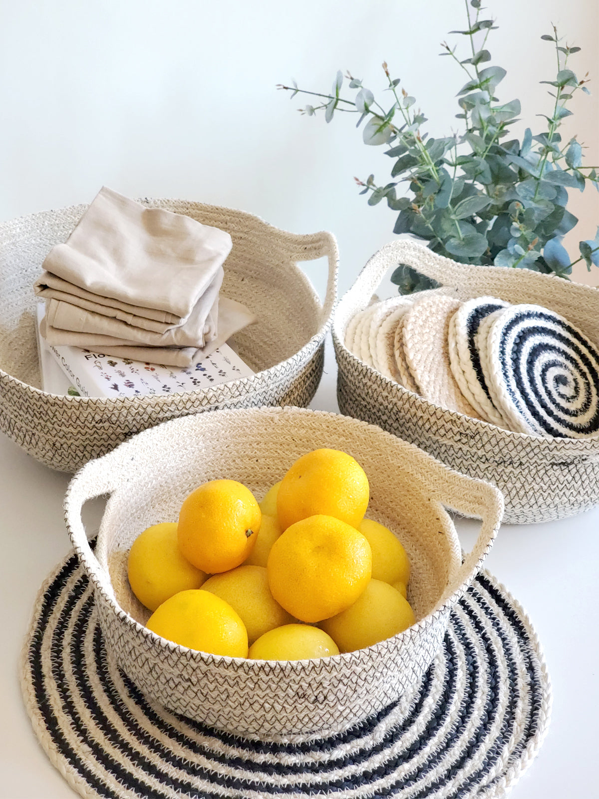 Jute Fruit Bowl, Black