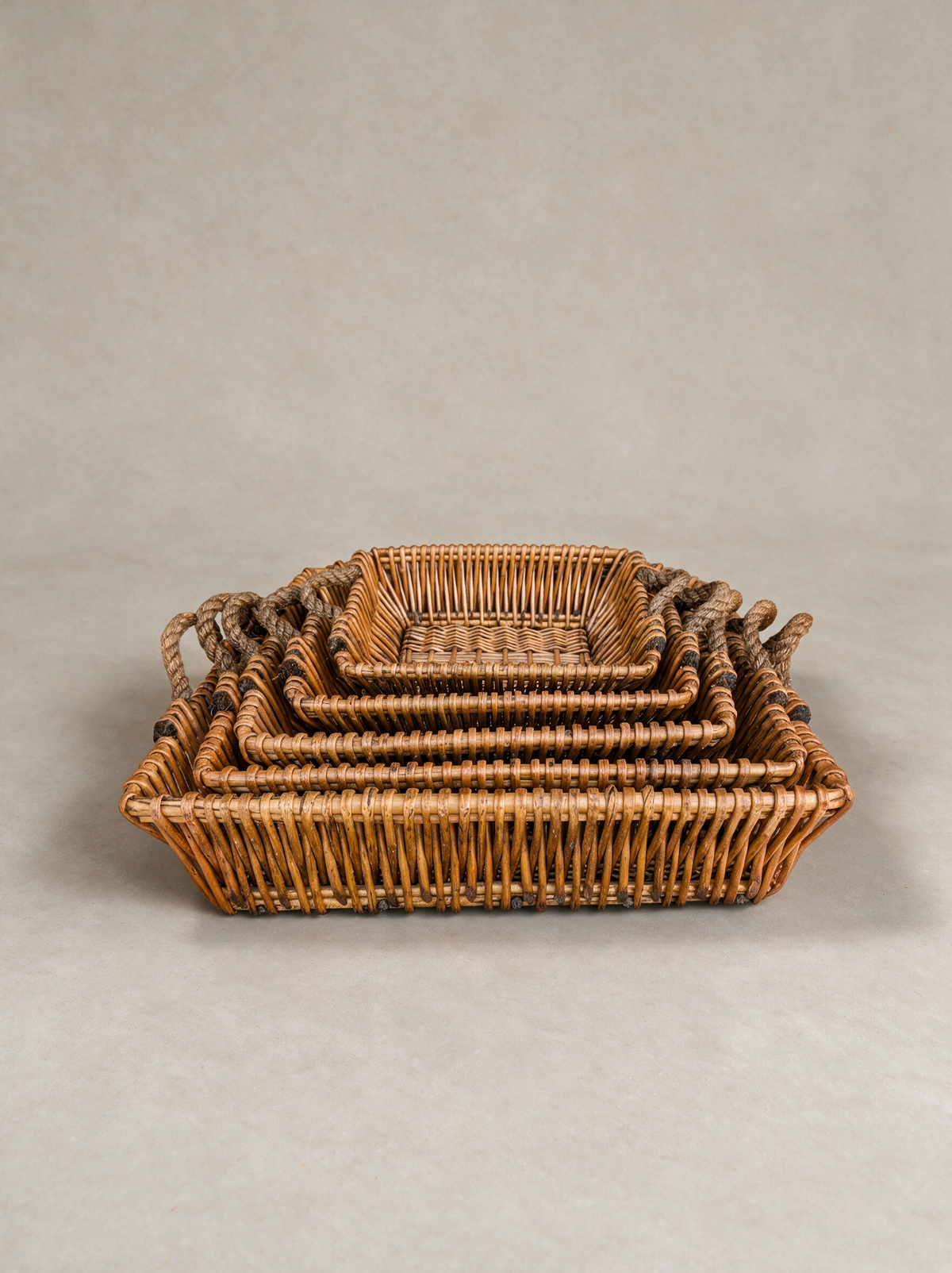 Willow Basket Set — five nested baskets