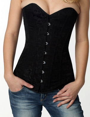 Long brocade corset, further view