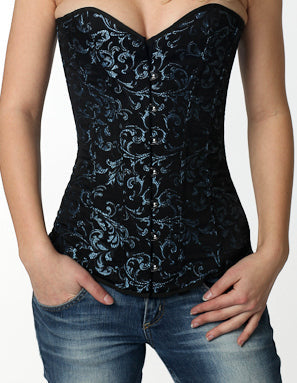 Long brocade corset, further view