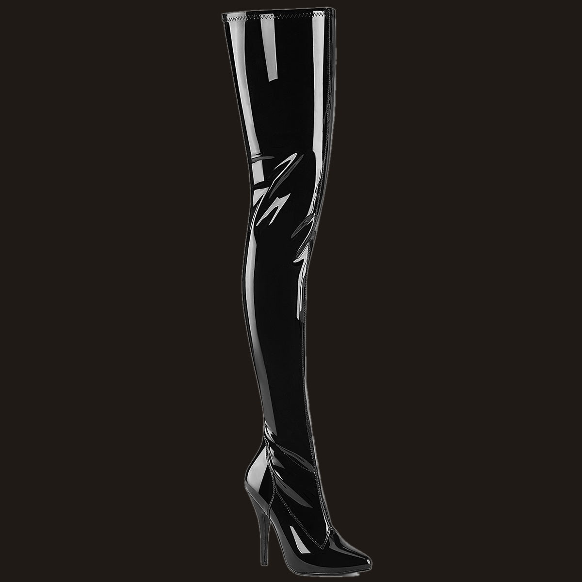 Seduce-4000 stretch crotch-high boot, front view