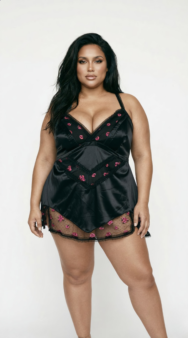 Katherine satin babydoll, further view
