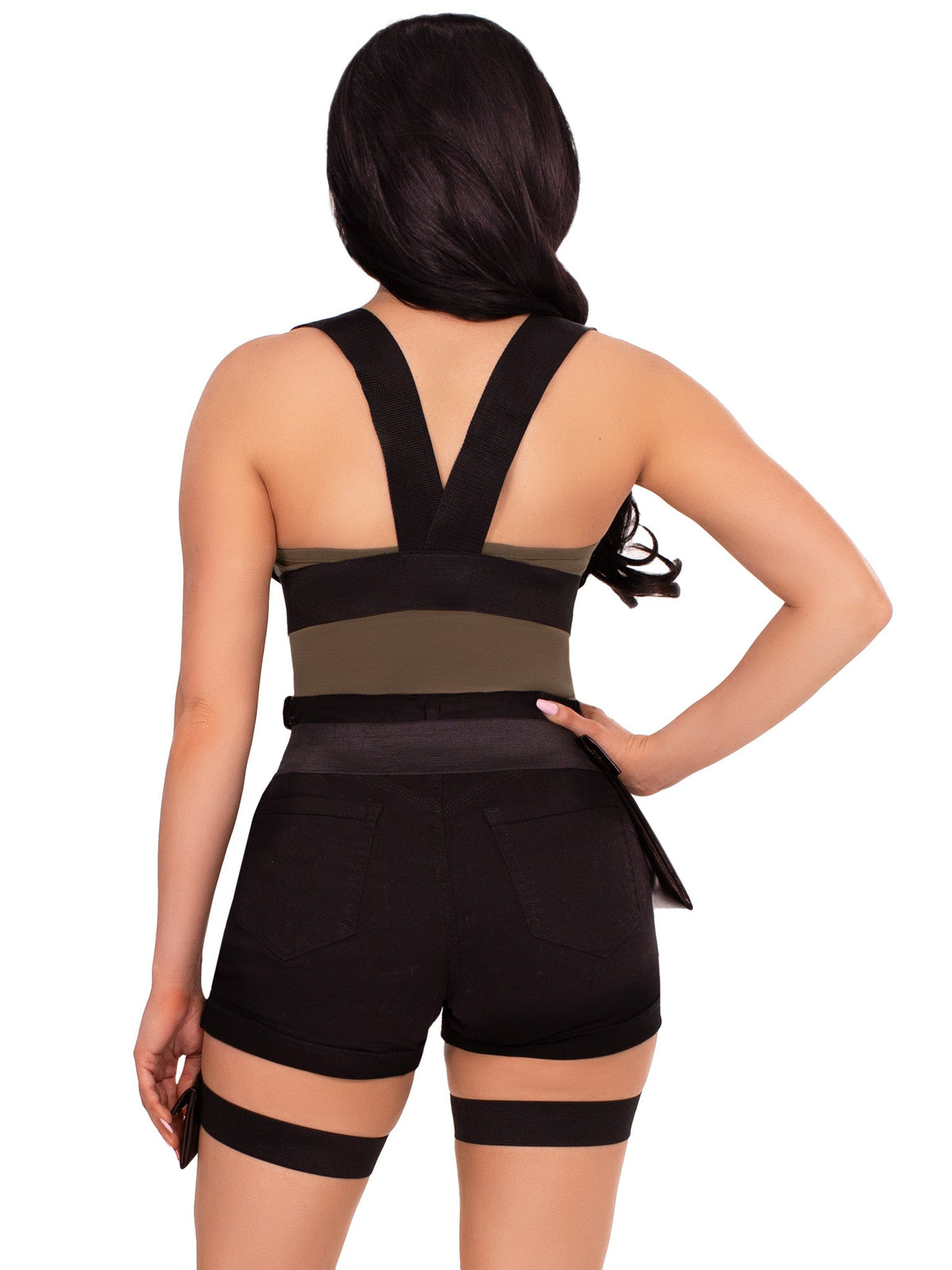 Utility Body Harness, back view showing the strap crossing
