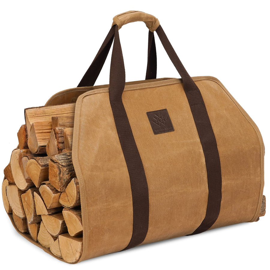 Waxed Canvas Log Carrier, Khaki