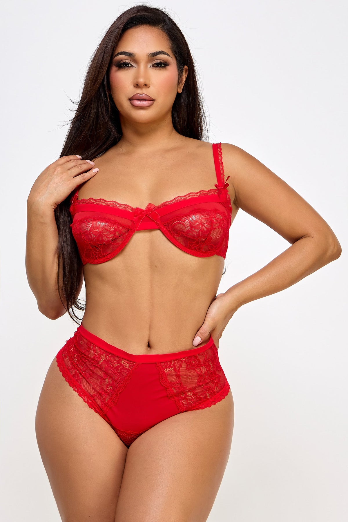 Lacey Loving balconette set in red