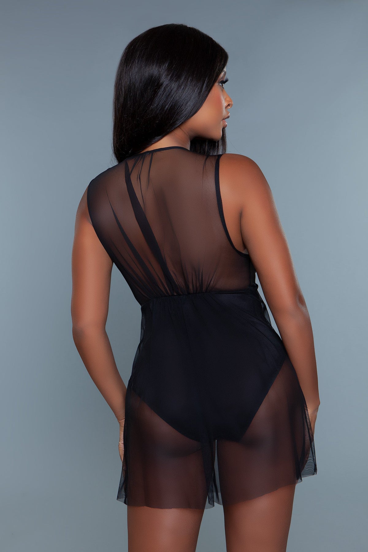 Amira sheer babydoll, further view