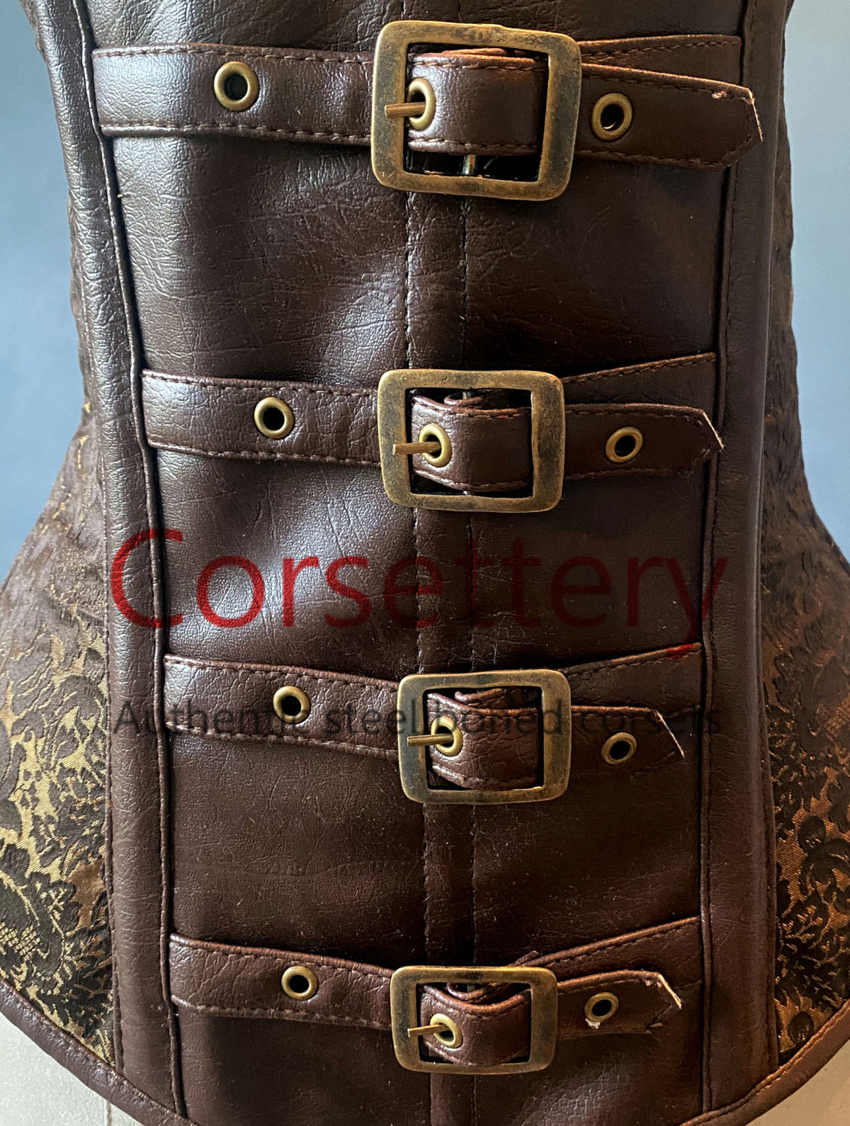 Real leather gothic corset vest, further view
