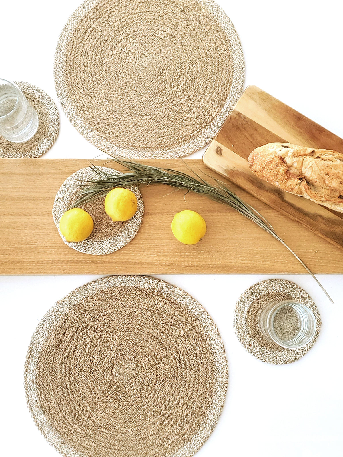 Jute Coasters, Set of Four