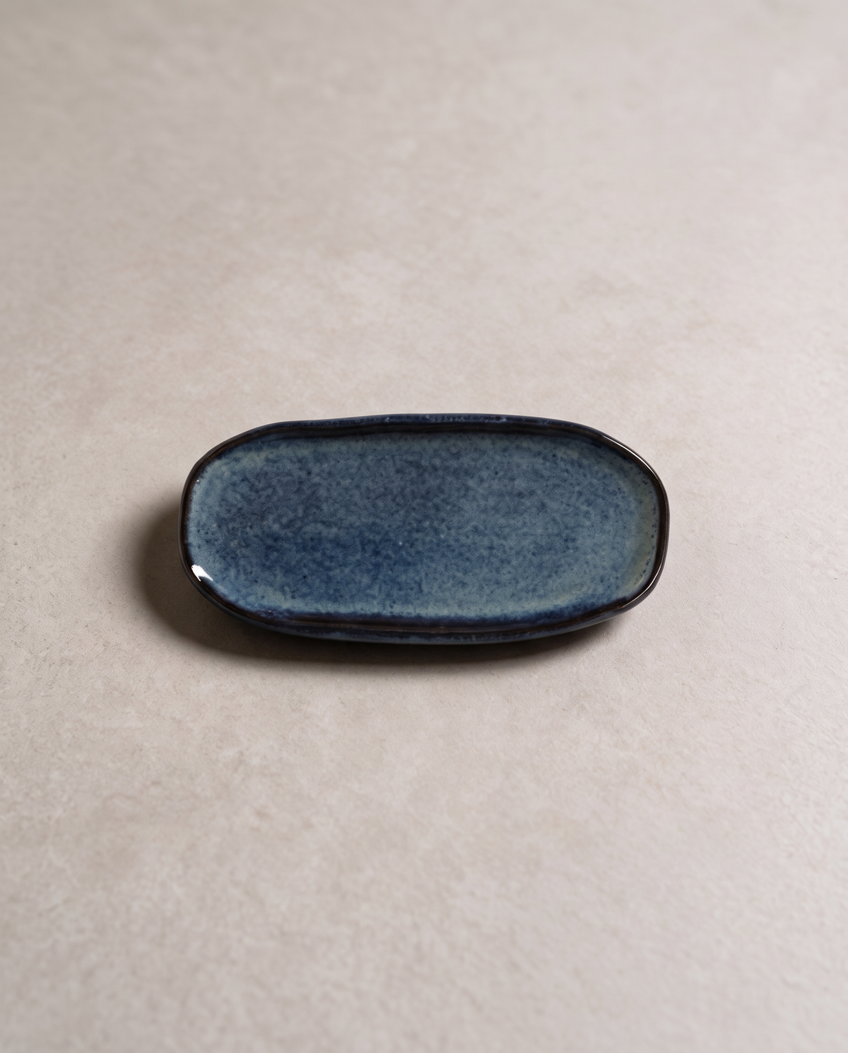 Stoneware Oval Dish, Denim