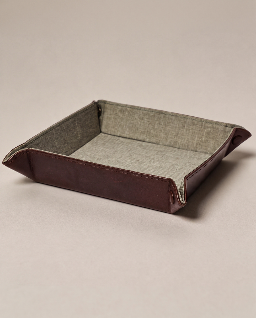 Foldable Leather Valet Tray