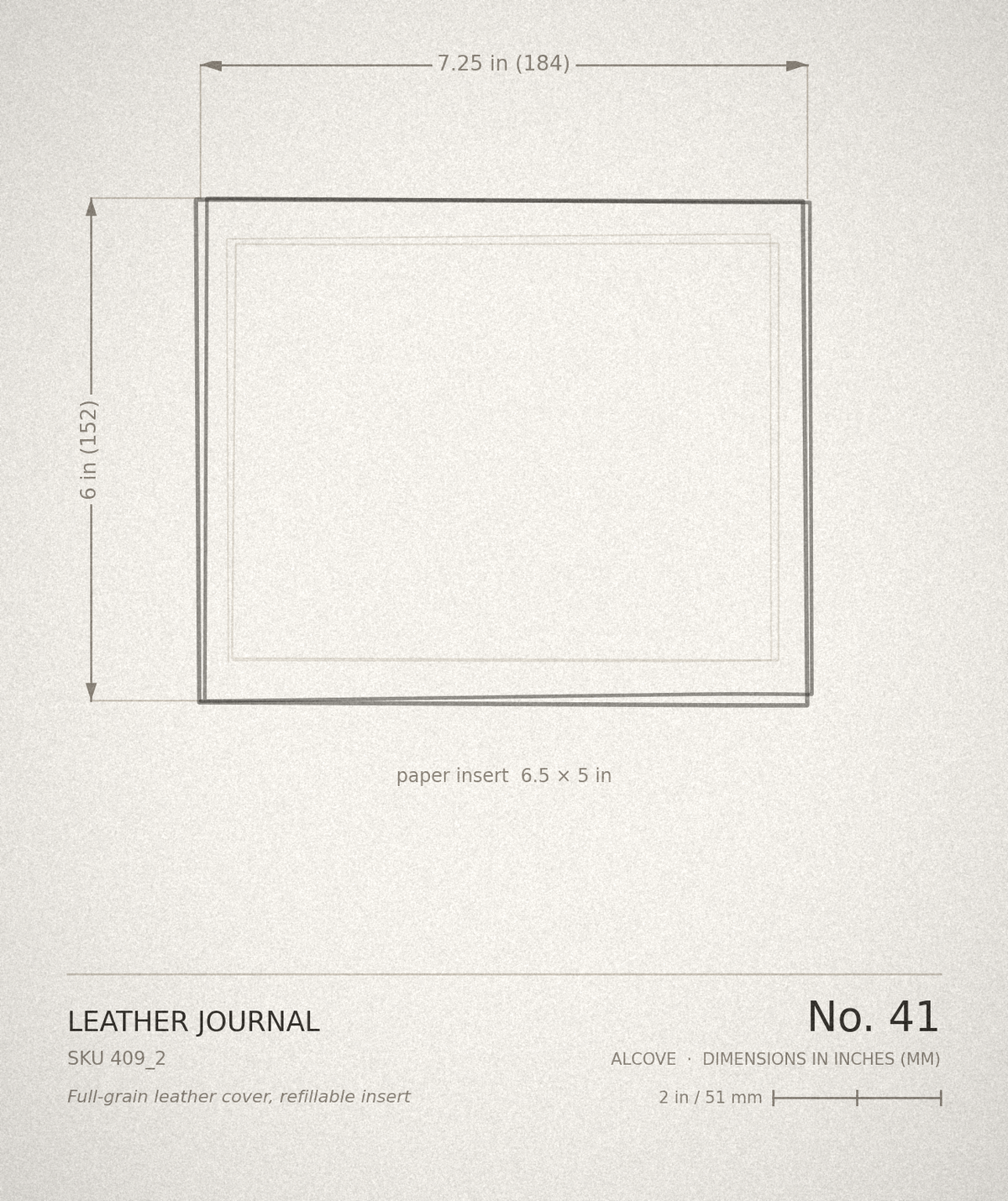 Leather Journal — technical drawing
