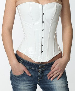 Shiny PVC overbust corset, further view