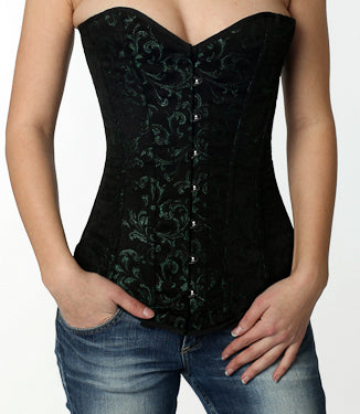 Long brocade corset, further view